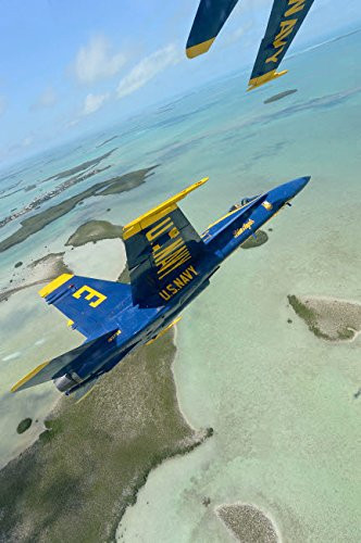 Posterazzi Poster Print Collection an F/a-18 Hornet of the Blue Angels Flies Over the Florida Keys Stocktrek Images, (11 x 17), Multicolored
