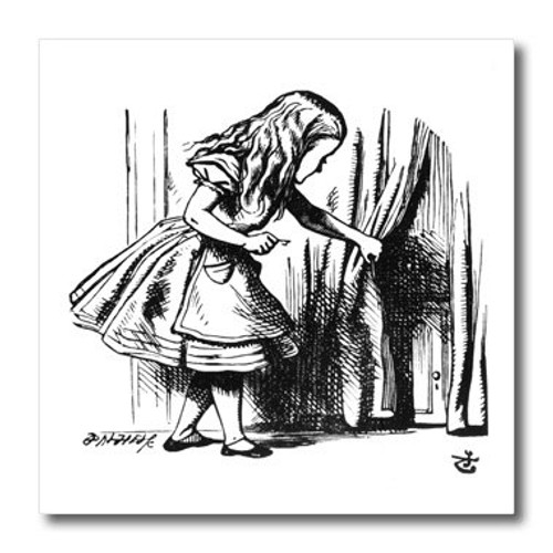 3dRose Alice in Wonderland Key Opening The Door-John Tenniel Illustration-Iron on Heat Transfer, 8 by 8", for White Material (ht_193793_1) 3dRose Alice in Wonderland Key Opening The Door-John Tenniel Illustration-Iron on Heat Transfer, 8 by 8", for White Material (ht_193793_1)