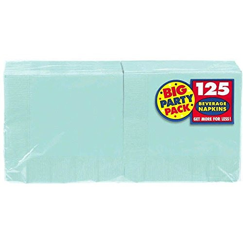Robin's Egg Blue Beverage Paper Napkins Big Party Pack, 125 Ct.