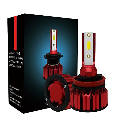 H11/H8/H9 LED Headlight Bulbs Conversion Kit, High Low Beam/Fog Light Bulb with Fan, 50W 6000LM 6500K Cool White LED headlights (2 pack), IP68 Waterproof - 1 Year Warranty (H11/H8/H9)