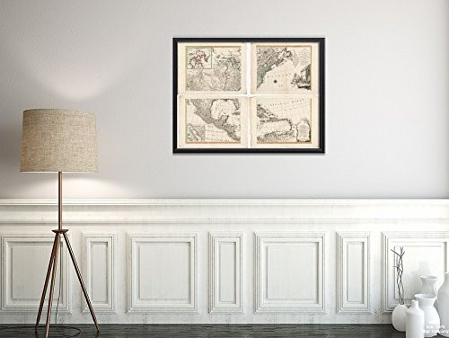 1784 Map North America A New and Correct of North America, with The West India Islands : Divided Acc|Vintage Fine Art Reproduction|Ready to Frame