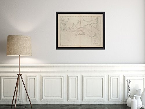 1781 Map|New England|Rhode Island Coast of New England from Chatham Harbor to Naragansett Bay Ti|Historic Antique Vintage Reprint|Ready to Frame