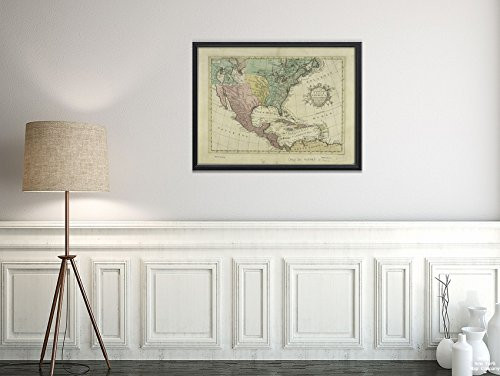 1763 Map North America A New and Accurate of North America : Laid Down According to The Latest, and|Vintage Fine Art Reproduction|Ready to Frame