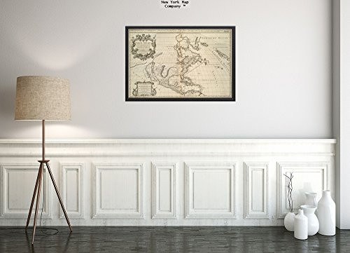 1680 Map North America North America, Divided into its principall Parts Where are Distinguished The|Vintage Fine Art Reproduction|Ready to Frame