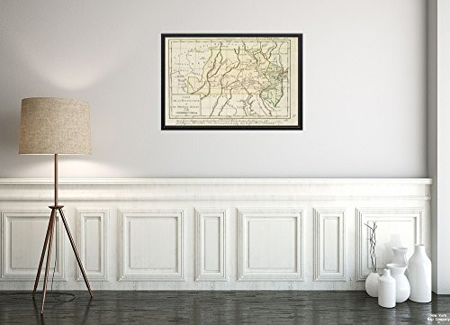 1782 Map Pennsylvania|New Jersey Carte de la Pensylvanie et du Nouveau Jersey Relief Shown pictoria|Historic Antique Vintage Reprint|Ready to Frame