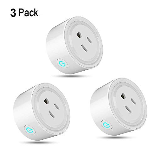 Wifi Smart Plug Mini Socket Wireless Outlet Remote Control Devices with Timing Switch, No Hub Required, Work with Alexa Echo and Google Home and IFTTT - (3 Pack)