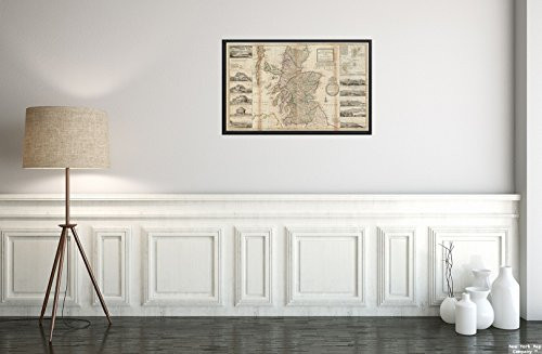 1730 Map United Kingdom The North Part of Great Britain Called Scotland : with considerable inprovem|Historic Antique Vintage Reprint|Ready to Frame