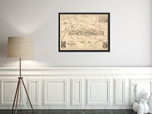 1859 Map New Hampshire|White Mountains|Leavitt's with Views of The White Mountains, New Hampshir|Vintage Fine Art Reproduction|Ready to Frame
