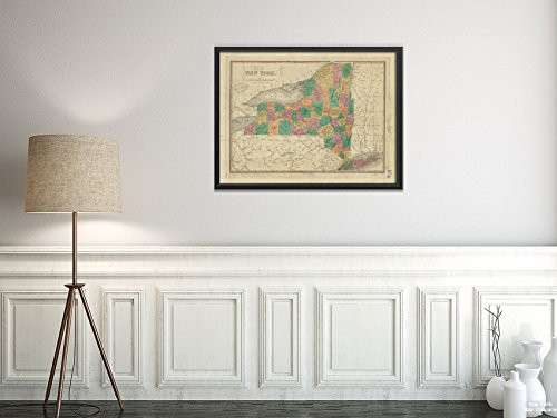 1831 Map New York New York New General Atlas Shows County Boundaries. Relief Shown pictorially. from|Vintage Fine Art Reproduction|Ready to Frame 1831 Map New York New York New General Atlas Shows County Boundaries. Relief Shown pictorially. from|Vintage Fine Art Reproduction|Ready to Frame