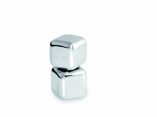 I GENIETTI Set 2 PCS INOX Stainless Steel Cooling Cubes, Silver