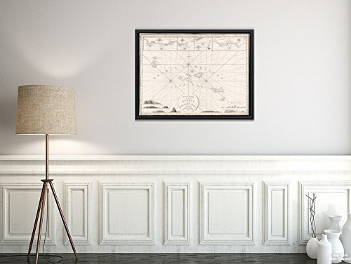 1803 Map Portugal|Azores|A New Chart of The Azores or Western Isles Relief Shown pictorially. in|Vintage Fine Art Reproduction|Ready to Frame 1803 Map Portugal|Azores|A New Chart of The Azores or Western Isles Relief Shown pictorially. in|Vintage Fine Art Reproduction|Ready to Frame