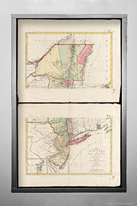 1777 Map New York|New Jersey of The Provinces of New-York and New Jersey, with a Part of Pennsylvan|Historic Antique Vintage Reprint|Ready to Frame