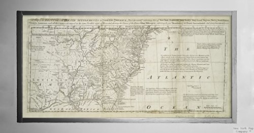 1755 Map North America of The British and French settlements in North America : (Part The Second) co|Vintage Fine Art Reproduction|Ready to Frame 1755 Map North America of The British and French settlements in North America : (Part The Second) co|Vintage Fine Art Reproduction|Ready to Frame
