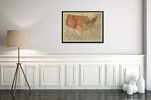 1861 Civil War map of United States 2 Colors differentiate Union & Confederate States|18x24 Wall Map