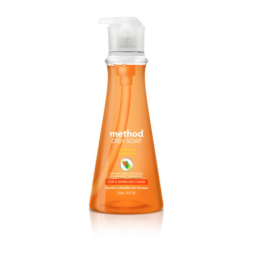 Method Naturally Derived Dish Soap Pump, Clementine, 18 Ounce (Pack of 6)