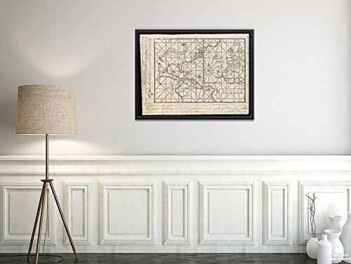 1554 Map Atlantic Ocean Shows The Northern Atlantic Region, with Parts of Europe, Asia, and The Amer|Historic Antique Vintage Reprint|Ready to Frame