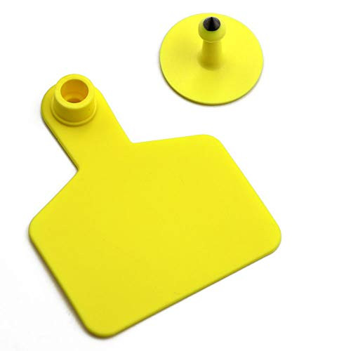 M.Z.A Blank Ear Tags for Cattle Ear Tags Yellow Livestock Ear Tags for Cows Hogs Sheep, 100 Pieces, Yellow
