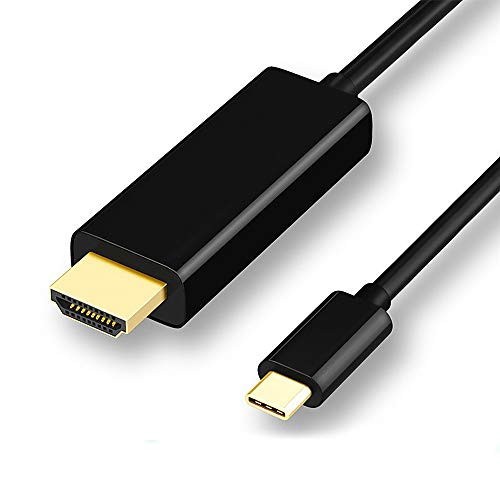 USB C to HDMI Cable (4K@60Hz),6FT/1.8M USB Type C to HDMI Cable - Thunderbolt 3 Port Compatible for MacBook Pro 2018 MacBook Pro/MacBook/iPad Pro, Surface Book 2, Samsung Galaxy S9/S8 (Black)