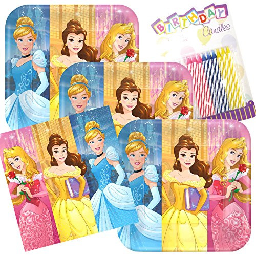 Disney Princess Dream Big Party Plates and Napkins Serves 16 With Birthday Candles