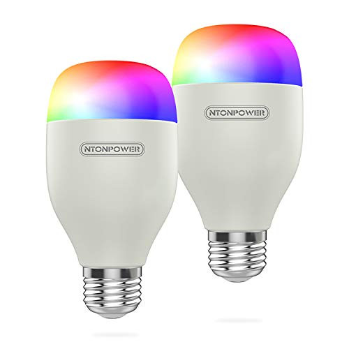 Smart Light Bulb 2-Pack - NTONPOWER WiFi Smart Bulb with Multiple Colors, 7W, Compatible with Alexa, Google Assistant and IFTTT, No Hub Required, 60W Equivalent, Dimmable LED Light Bulb, 600 Lumens