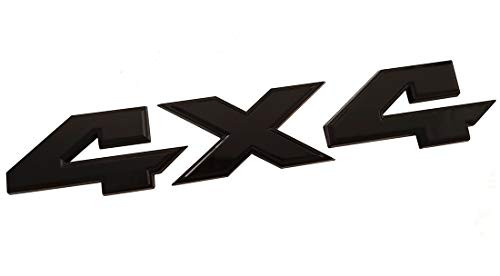 Yuauto RAM 4X4 Car Emblem, Badge 3D Emblem Decals Nameplate Flat Letter for Dodge RAM 1500 2500 3500 (Glossy black)