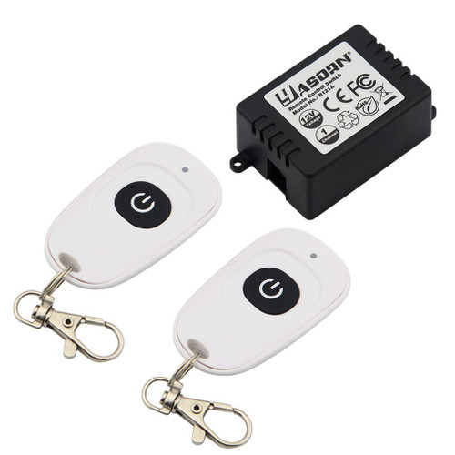 Yasorn Relay Switch DC 12V Wireless RF Remote Control Switch 433Mhz One 1-channel With Two Transmitters