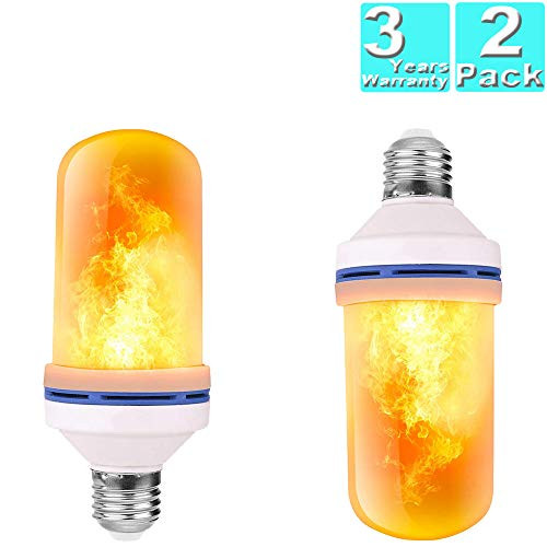 Ocoled LED Flame Effect Fire Light Bulbs (2 Pack), 4 Modes with Upside Down Effect, E26 Base, 108pcs LED Flame Light, Atmosphere Lighting, Decorative Light forFestival/Halloween/Bar Party Decoration