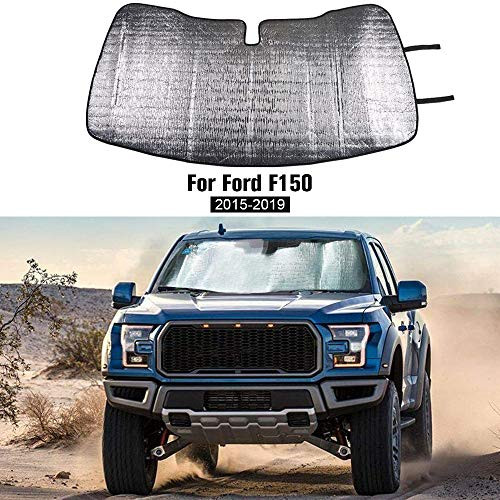 Folding Windshield Sun Visor Shade UV Reflector Keeps Vehicle Cool for Ford F150 2015-2018