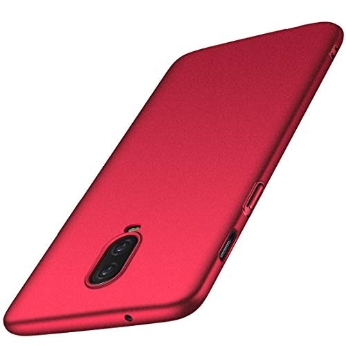 for OnePlus 6T Case, ACMBO [Sand Gravel Series] Ultra Thin Slim Fit [Anti-Drop] Shockproof Hard Plastic Phone Cases Cover Compatible for OnePlus 6T (1+6T) 6.41 Inch, Gravel Red