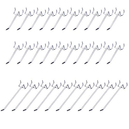Pegboard Hooks 4 inch and Pegboard Pegs 6 inch Pegs for Pegboard Assortment Set of 30