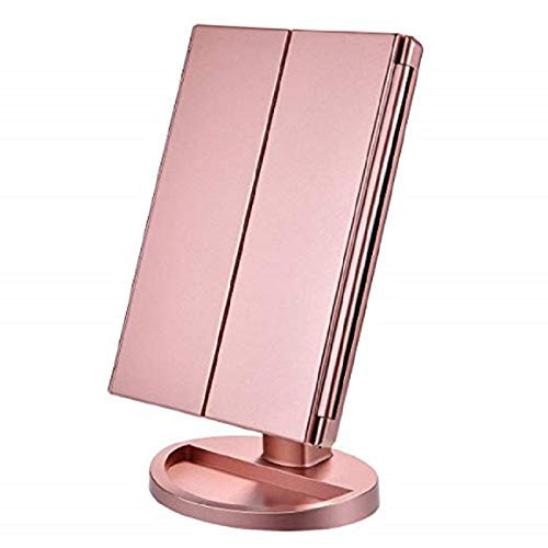 Makeup Vanity Mirror with Lights, 2X/3X Magnification, 22Led Lighted Mirror with Touch Screen,180° Adjustable Rotation,Dual Power Supply,Portable Trifold Mirror Makeup Vanity Mirror with Lights, 2X/3X Magnification, 22Led Lighted Mirror with Touch Screen,180° Adjustable Rotation,Dual Power Supply,Portable Trifold Mirror