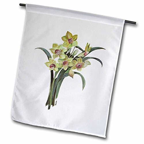 3dRose fl_18259_1"Flowers Lent Lily Garden Flag, 12 x 18