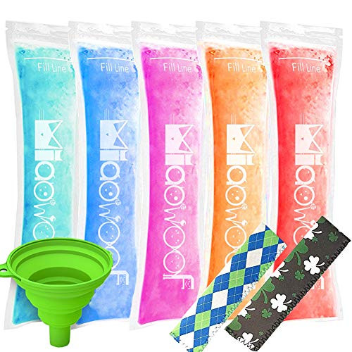 120 Disposable Ice Popsicle Mold Bags BPA Free Freezer Tubes with Zip Seals for Healthy Snacks, Yogurt Sticks, Juice & Fruit Smoothies, Ice Candy Pops with a Funnel 2 Pack Ice Pop Sleeves