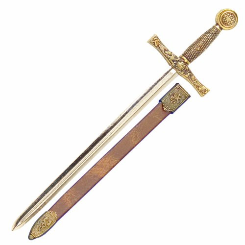 Denix Gold Trim Excalibur Letter Opener with Scabbard