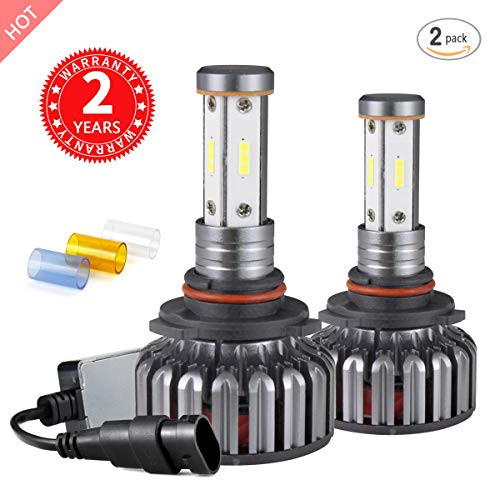 Ultra Bright Automotive Light Bulbs 6000K 9005 LED Headlights 12000LM 100W 4 Sides CSP LED Conversion Kit All-in-One Fog Light 3 Colors Headlamp Car Bulb High/Low Beam with Cooling Fan