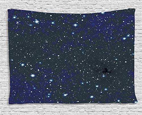 Ambesonne Night Tapestry, Composition with Dots Night Sky Theme Abstract Style Arrangement Cosmos Concept, Wide Wall Hanging for Bedroom Living Room Dorm, 60" X 40", Dark Blue Ambesonne Night Tapestry, Composition with Dots Night Sky Theme Abstract Style Arrangement Cosmos Concept, Wide Wall Hanging for Bedroom Living Room Dorm, 60" X 40", Dark Blue