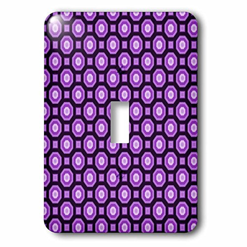 3dRose lsp_65688_1 Cute Purple Octagon and Squares Pattern Single Toggle Switch