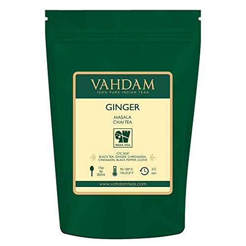 VAHDAM, Ginger Masala Chai Tea (100 Cups) | 100% NATURAL SPICES | Authentic Indian Ginger Tea | Spiced Chai Tea Loose Leaf | Brew Hot Tea, Iced Tea or Chai Latte | 3.53oz (Set Of 2) VAHDAM, Ginger Masala Chai Tea (100 Cups) | 100% NATURAL SPICES | Authentic Indian Ginger Tea | Spiced Chai Tea Loose Leaf | Brew Hot Tea, Iced Tea or Chai Latte | 3.53oz (Set Of 2)