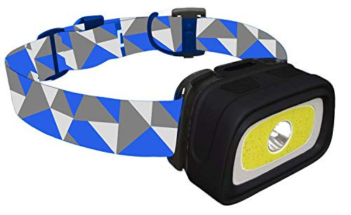 HAWK Headlamp Flashlight - 280 Lumen Headlight with Red/Green Light and Tail Light, 7 Lighting Modes, Perfect for Trail Running, Camping, Hiking and More, Adjustable Headband, 3 AAA Batteries Included