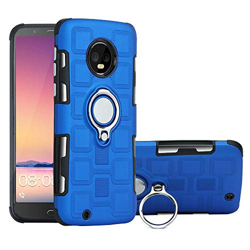 Case for Motorola Moto G6 XT1925DL XT1925-4 XT1925-1 XT1925-2 XT1925-3 XT1925-5 XT1925-12 / Moto G Gen 6 XT1925-13 XT1925-7 Case Cover + 360 Degree Rotating Ring Holder Kickstand Blue