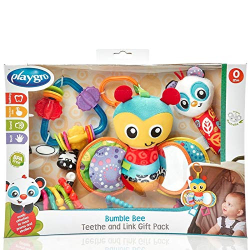 Playgro Teethe & Link for Baby Infant Toddler Children, 0187221, Bumble Bee