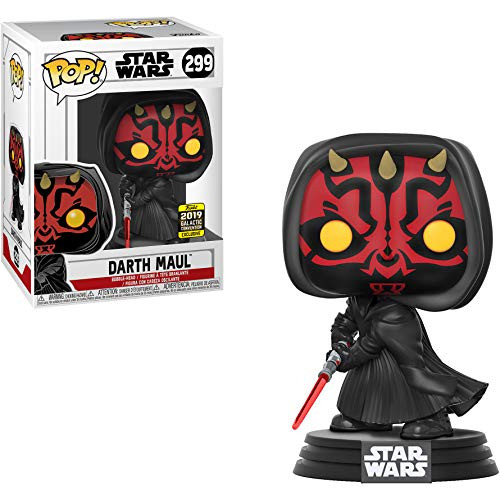Funko Darth Maul (2019 Galactic Con Exc) Pop Vinyl Figure & 1 Compatible Graphic Protector Bundle (37667 - B)