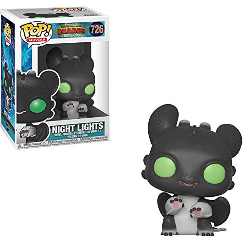 Funko Night Lights: How to Train Your Dragon - The Hidden World x POP! Movies Vinyl Figure & 1 POP! Compatible PET Plastic Graphical Protector Bundle [#726 / 36374 - B]