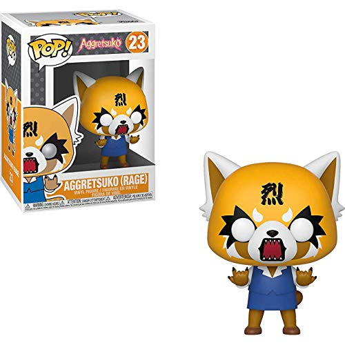 Funko Aggretsuko [Rage]: x POP! Animation Vinyl Figure & 1 POP! Compatible PET Plastic Graphical Protector Bundle [#023 / 37600 - B]