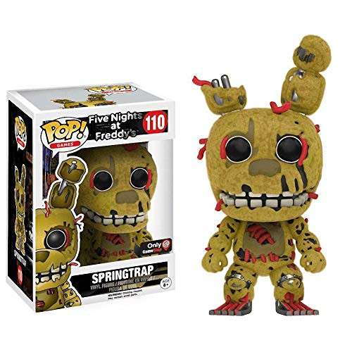 Funko Springtrap [Flocked] (GameStop Exclusive): Five Nights at Freddy's x POP! Games Vinyl Figure & 1 POP! Compatible PET Plastic Graphical Protector Bundle [#110 / 11296 - B]