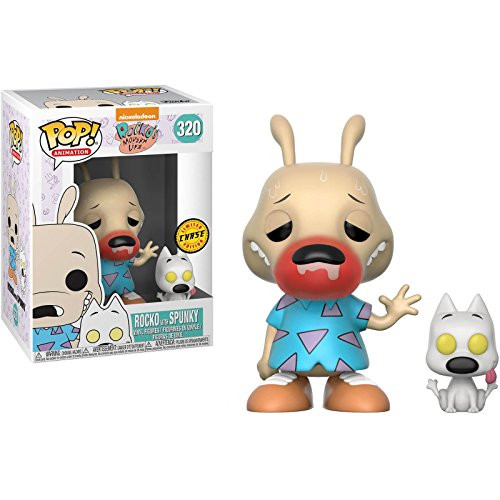 Rocko & Spunky (Chase Edition): Nickelodeon Rocko's Modern Life x Funko POP! Animation Vinyl Figure & 1 PET Plastic Graphical Protector Bundle [#320 / 13061 - B]