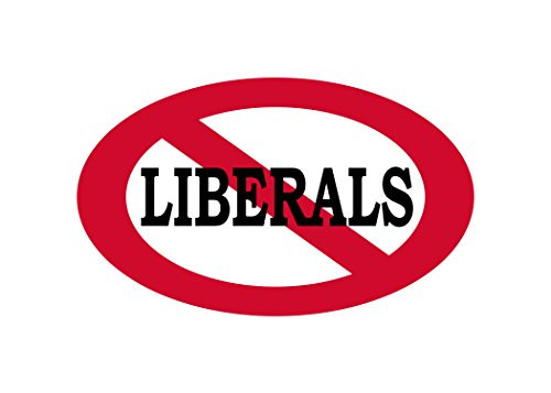 No Liberals Allowed Sticker Bumper Sticker Oval 5" x 3" Car Decal Gift For Conservative Republican GOP (1)