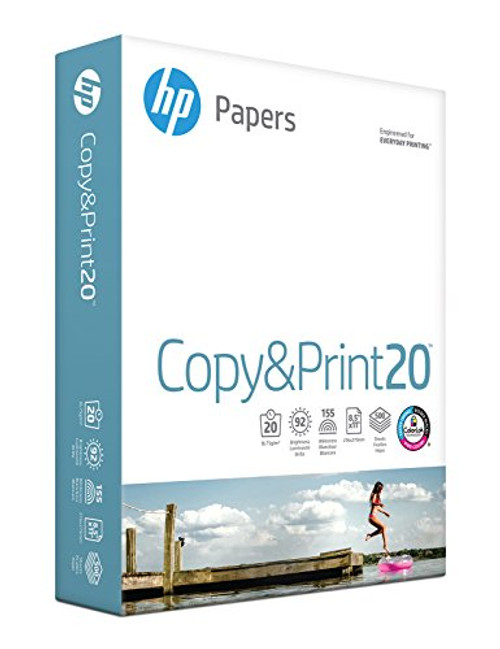 HP Printer Paper, Copy and Print20, 8.5 x 11 Paper, Letter Size, 20lb Paper, 92 Bright, 500 Sheets / 1 Ream (200060R) Acid Free Paper