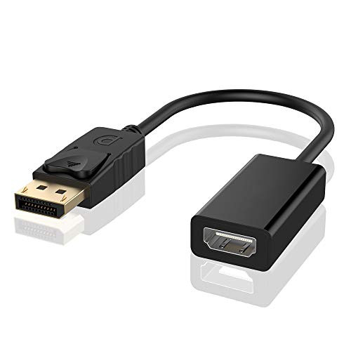 DP to HDMI Adapter, ELUTENG Displayport to HDMI Cable Male to Female Support 3D 1080P Gold Plated Display Port HDMI Converter Compatible for Desktop/Laptop/HDTV/Monitor/Projector