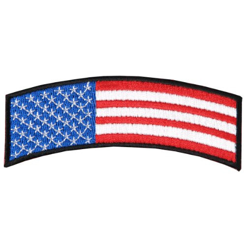 Hot Leathers American Flag Patch (4" Width x 1" Height)